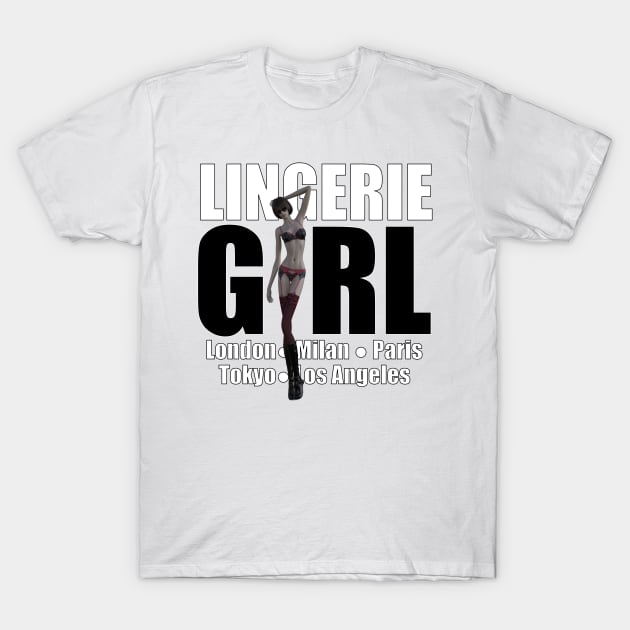 Fashion Girl | Lingerie Girl T-Shirt by TheTipsyRedFox